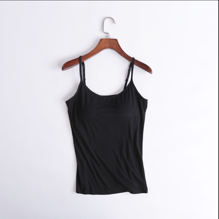 Tank Top with Built in Bra for Women Women's Solid Color with Chest Pad Bra  One Tank Top Sling, A1-black, Small : : Clothing, Shoes &  Accessories